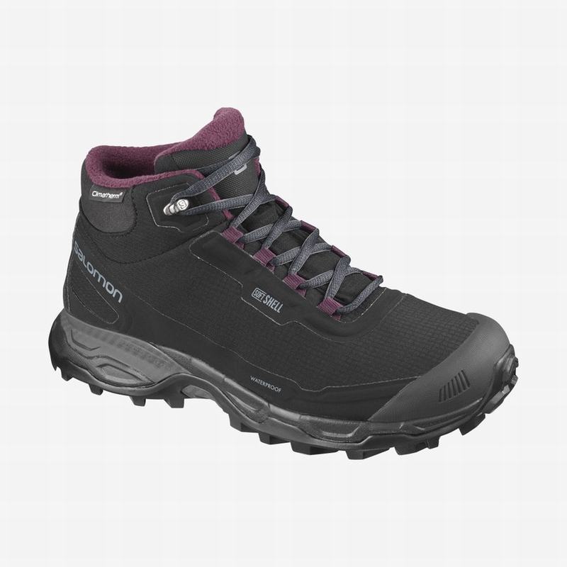 Salomon SHELTER SPIKES CLIMASALOMON™ WATERPROOF Botas De Invierno Mujer - Negras - Colombia (18472-O